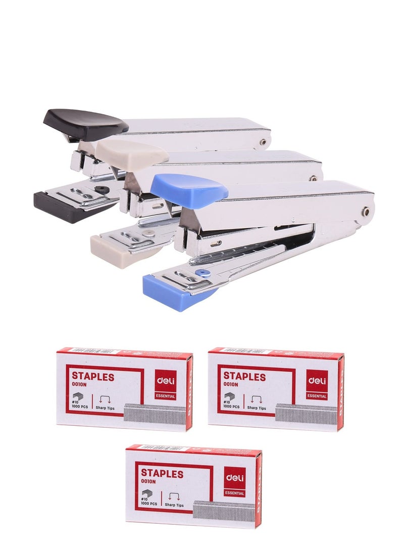 Deli 3-Piece Stapler With 3 Packs Of Pins 15 Sheet Capacity - Image 1