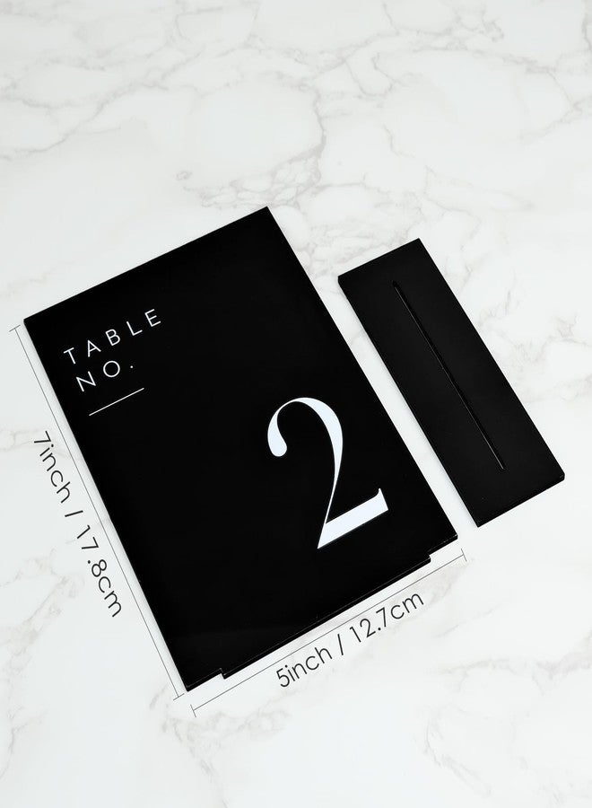 JINMURY Black Wedding Table Numbers 1-10 with Stands, 5"x7" Black Acrylic Table Numbers with White Font, Perfect for Wedding Party Reception(1-10, 5"x7") - Image 2