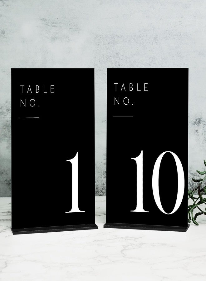 JINMURY Black Wedding Table Numbers 1-10 with Stands, 5"x7" Black Acrylic Table Numbers with White Font, Perfect for Wedding Party Reception(1-10, 5"x7") - Image 1