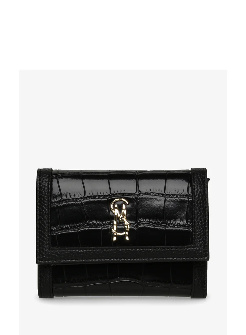 STEVE MADDEN Croco Pebble PU Trifold Wallet