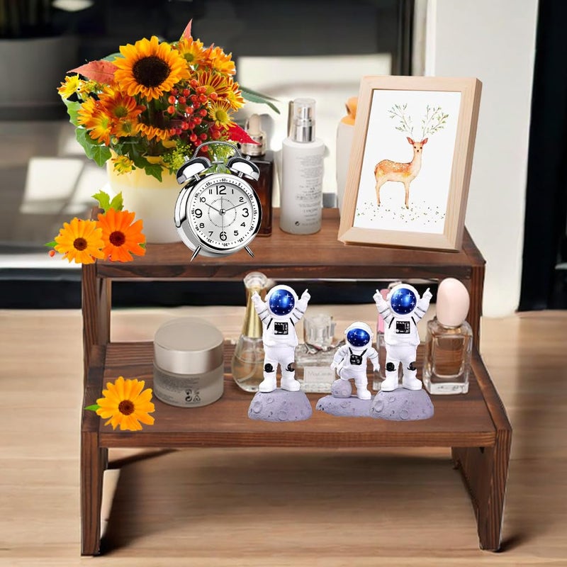 MRPAPA 3 Tier Cupcake Stand & Wood Display Risers,for Food Desserts Stand Perfume Organizer Funko POP Collections, Display Stand for Organizer and Decoration (Dark Brown-Display Riser) - Image 5