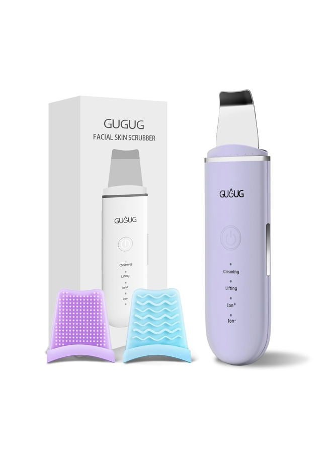 GUGUG Skin Scrubber Face Spatula Skin Spatula Pore Cleaner Blackhead Remover Tools for Facial Deep Cleansing-4 Modes, Purple - Image 1