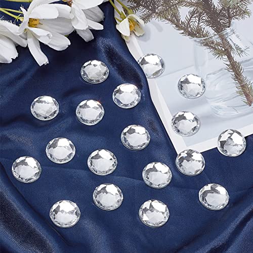 FINGERINSPIRE 60Pcs 25mm Self-Adhesive Acrylic Rhinestones with Container Clear Flat Back Round Crystal Circle Gems Sparkling Plastic Stickers for Costume Making Cosplay Jewels Crafts - Image 5