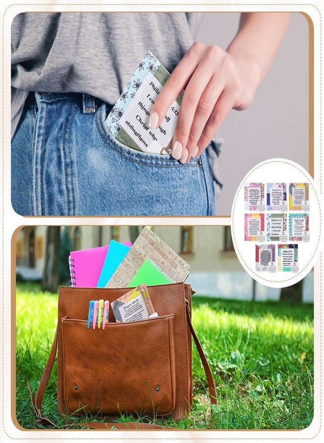 FuWeave لحاف صلاة من FuWeave مكون من 8 قطع مع صليب وجيب داخلي، مربعات صلاة صغيرة من الكتاب المقدس، هدايا مسيحية لعيد الميلاد للنساء والأصدقاء والعائلة ورجال الدين والقساوسة، هدية تشجيعية (تصميم أنيق). - Image 5