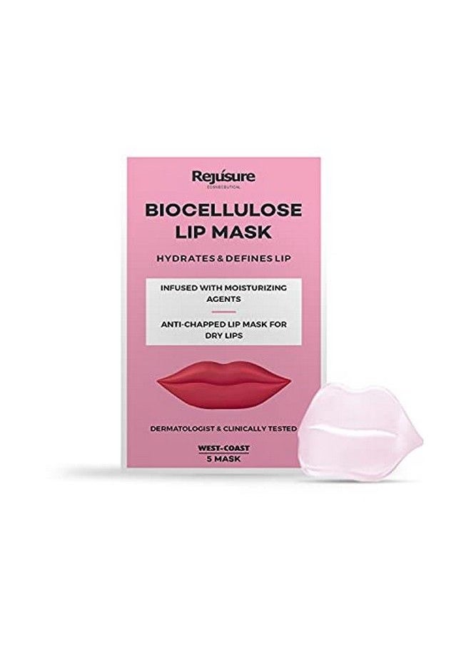 Rejusure Biocellulose Lip Mask Hydrates Lip Antichapped Lip Mask For Dry Lip ;Men & Women; (5 Lip Masks)  - Image 2