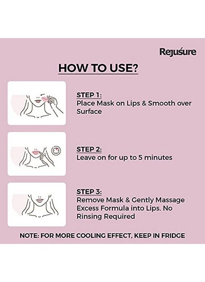 Rejusure Biocellulose Lip Mask Hydrates Lip Antichapped Lip Mask For Dry Lip ;Men & Women; (5 Lip Masks)  - Image 5