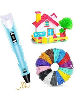 3D Printing Pen with Display Includes 3 Initial Color Filaments and Project Guide Book Charger Base
