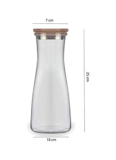 BLACKSTONE Glass Water Carafe With Bamboo And Stainless Steel Lid Beverage Dispenser Clear Carafe YK41011 1.0L  - Image 4