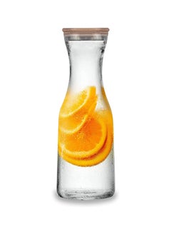 BLACKSTONE Glass Water Carafe With Bamboo And Stainless Steel Lid Beverage Dispenser Clear Carafe YK41011 1.0L  - Image 1