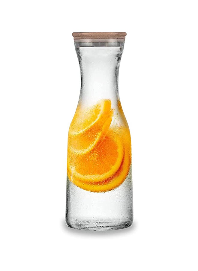BLACKSTONE - Glass Water Carafe With Bamboo And Stainless Steel Lid Beverage Dispenser Clear Carafe YK41011 1.0L - Image 1