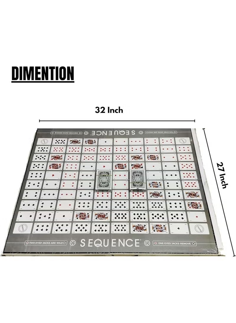 Jumbo Sequence, Family Board Game, Deluxe Edition Strategy Board Games, Playset with Chips, Cards & Mat, Perfect For Multi Players, Memorable Game Nights & Gatherings - Image 3