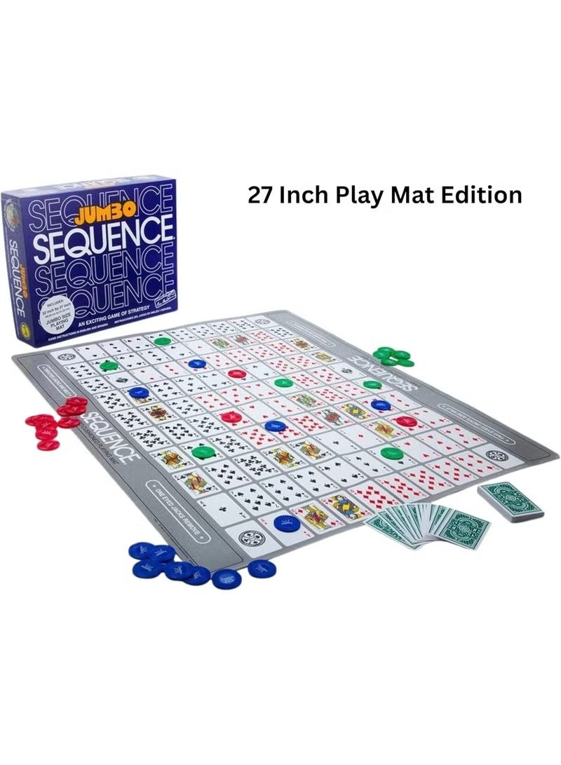 Jumbo Sequence, Family Board Game, Deluxe Edition Strategy Board Games, Playset with Chips, Cards & Mat, Perfect For Multi Players, Memorable Game Nights & Gatherings - Image 4