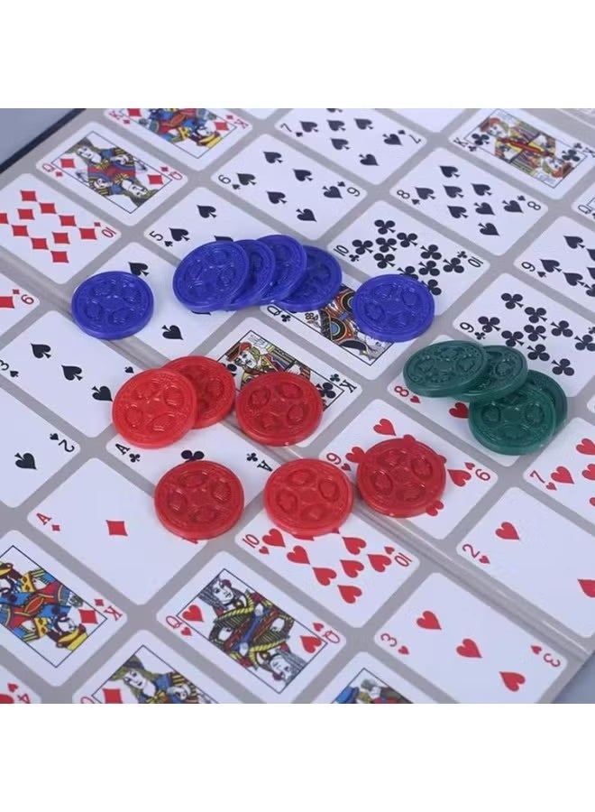 Jumbo Sequence, Family Board Game, Deluxe Edition Strategy Board Games, Playset with Chips, Cards & Mat, Perfect For Multi Players, Memorable Game Nights & Gatherings - Image 5