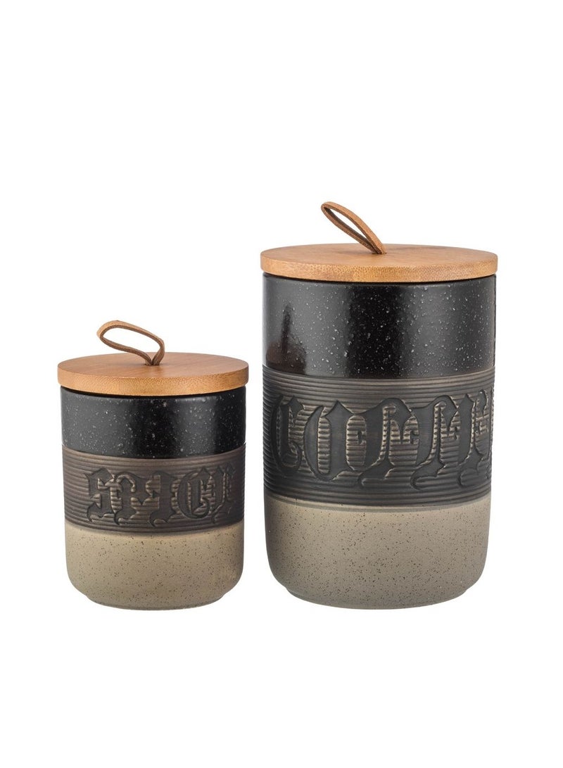 Abareek Al Safa 7-piece ceramic spice box set with wooden stand - Image 4