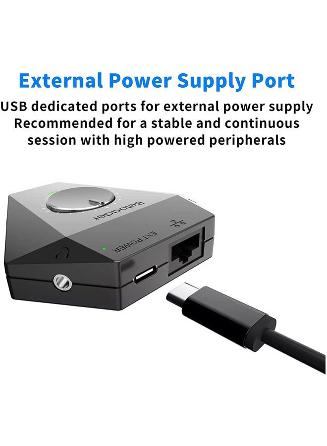 Beloader Adapter to Keyboard and Mouse for PS5 All Games with Multiple Marco Assist for Cronus,XIM,RESNOW,Titan,USB/BT Gamepads.PS5 Adapter with Network Port and Volume Adjustment Function - Image 3