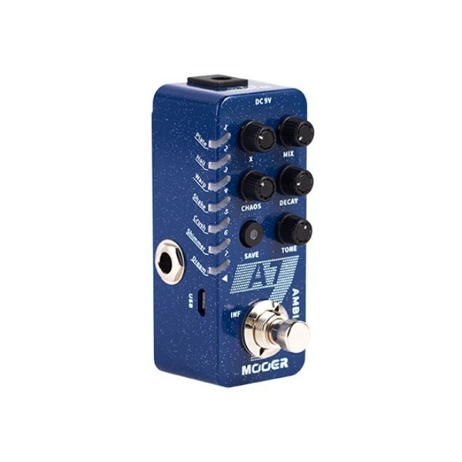 MOOER A7 Ambiance Ambient Reverb Guitar Effect Pedal, 7 Reverb Modes, Infinite Trail Function, Trail-On, Save Presets, USB Firmware  Upgrade - Image 4