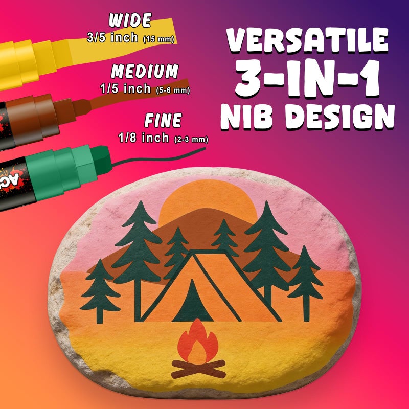 X ARTY HUB Jumbo Acrylic Paint Markers, 24 Colors (14 Classic, 6 Metallic, 4 Neon) Poster Markers with 15mm Thick Tip, Quick-Dry Paint Pens for Window Art, Banners, Signs & Large DIY Projects - Image 3