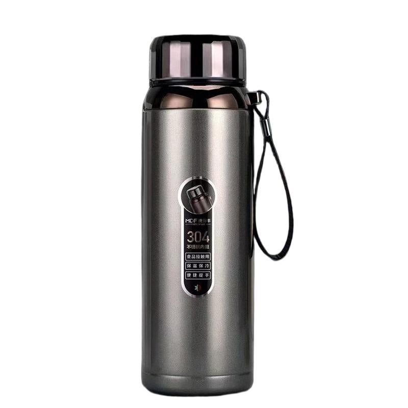 No.510 Vacuum Sling Cup 800ml, 304 Stainless Steel, Heat & Cold Insulation, 2-in-1 Cup with Portable Carry Strap, Random Color - Image 1