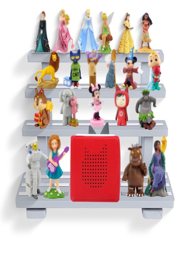PHOENANCEE for Tonies Figures Shelf Magnetic,for Toniebox Characters Shelves,for Tonie Storage Rack Display Risers Stand,Holds 45 Figurines,Compatible Charging Station for Children Kid's Room,Pine(Gray White) - Image 1