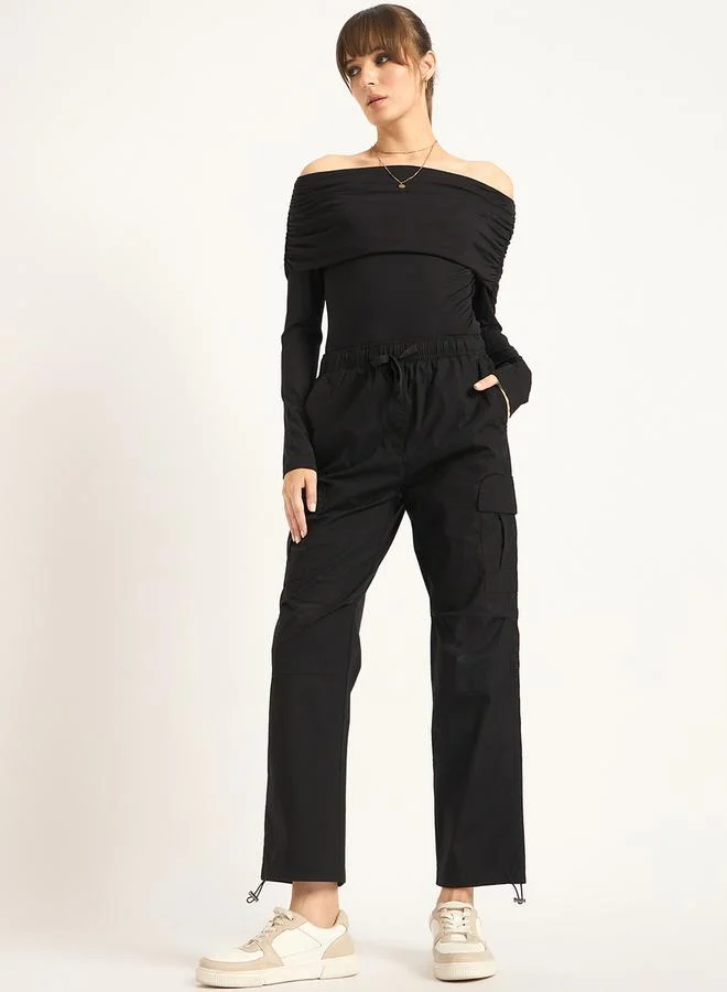 Femmella Femmella Mid Rise Regular Fit Drawstring Cargo Pants