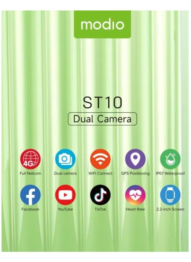 modio ST10 Smartwatch with 2.2 Inch Display, Dual Camera, SIM Card Slot, 3 Pairs of Straps, Stylish Design for Ladies & Gents, Silver, Multifunctional Touchscreen Smart Watch - Image 5