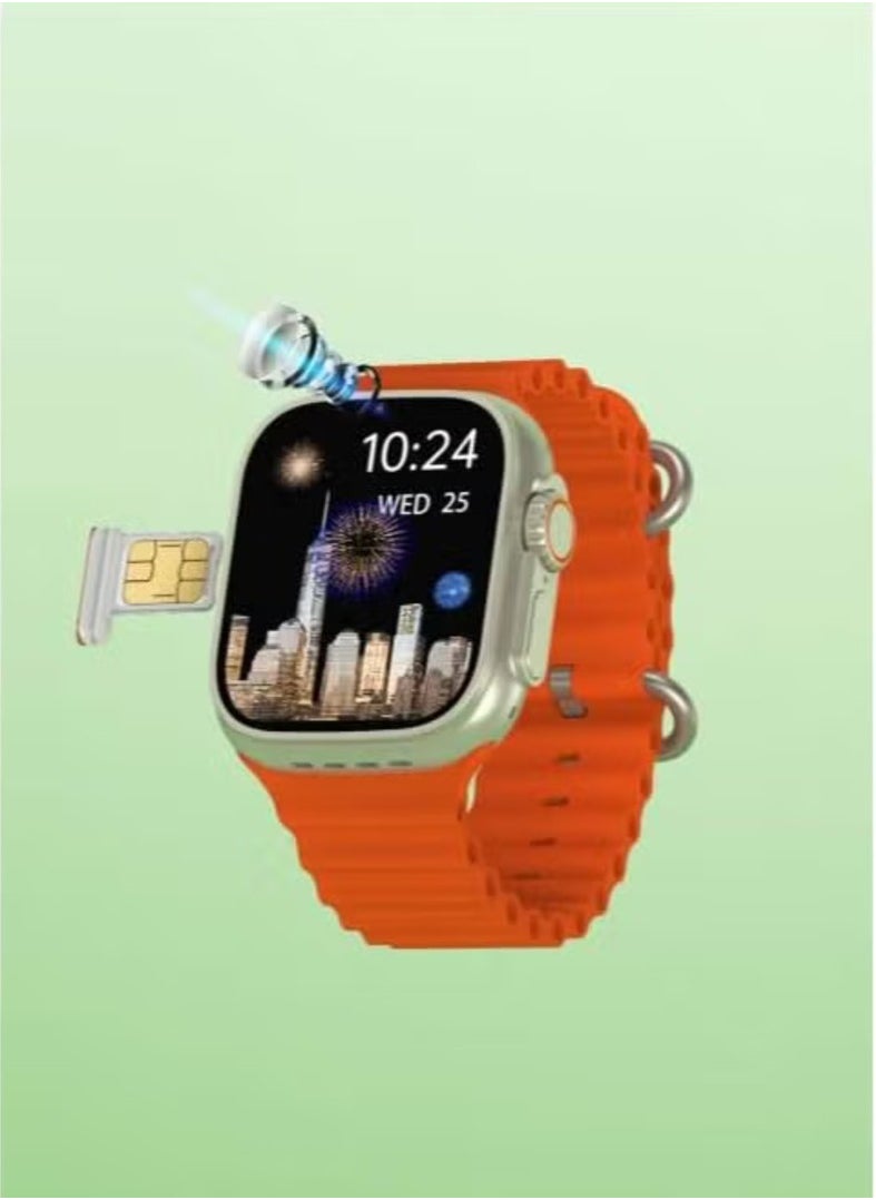 modio ST10 Smartwatch with 2.2 Inch Display, Dual Camera, SIM Card Slot, 3 Pairs of Straps, Stylish Design for Ladies & Gents, Silver, Multifunctional Touchscreen Smart Watch - Image 2