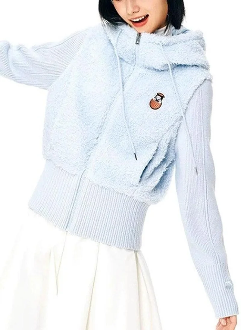 ANTA Knit Fleece Track Top - Lifestyle - CozyWarm Hybrid Hoodie Blue