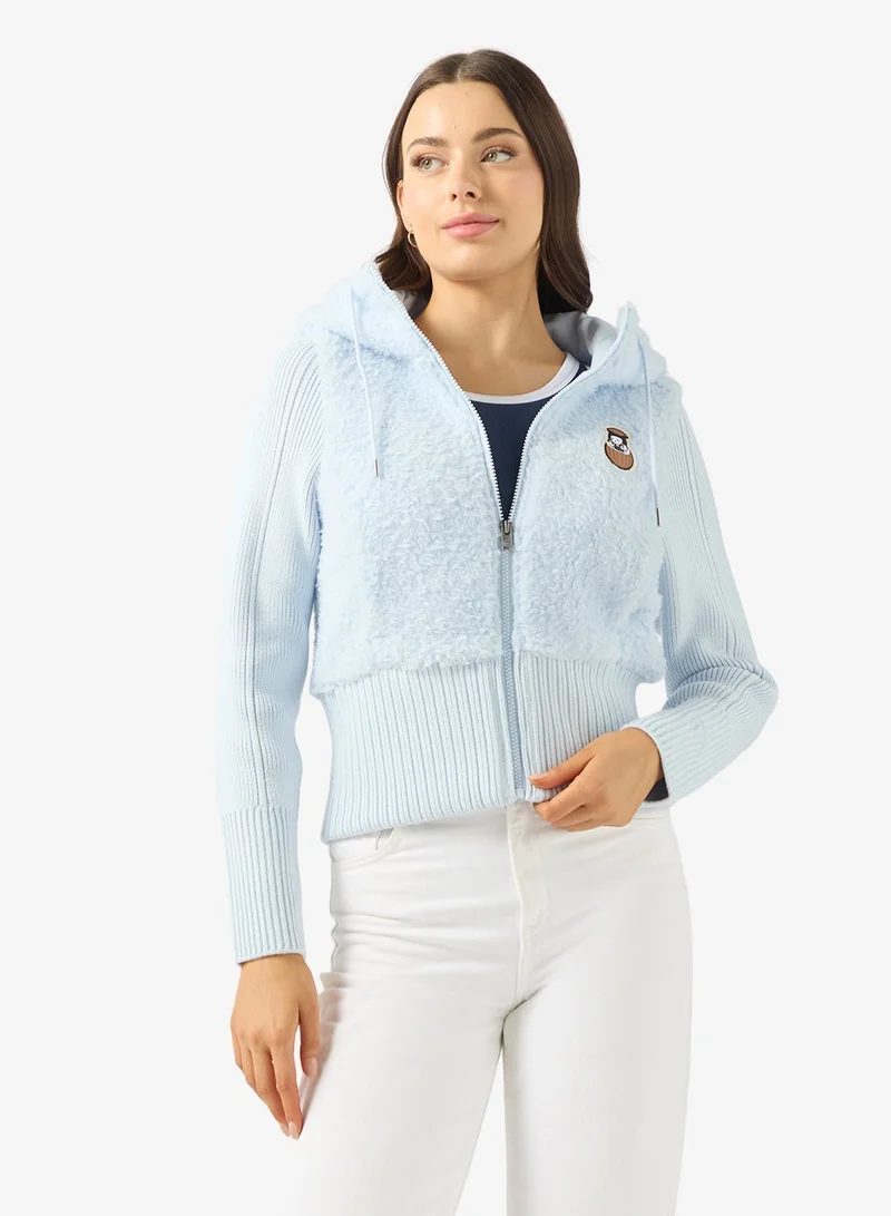 ANTA Knit Fleece Track Top - Lifestyle - CozyWarm Hybrid Hoodie Blue