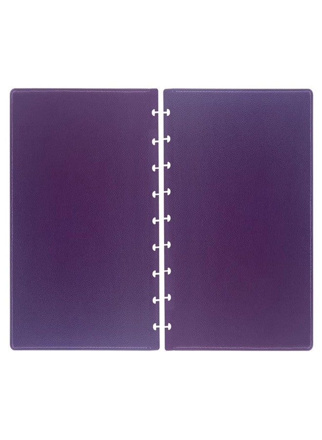 أغطية جلدية صناعية متوسطة الحجم من ITSYHPRO (زوج واحد) متوافقة مع دفاتر Circa Arc TUL و Happy Planner (بنفسجي، متوسط) - Image 3