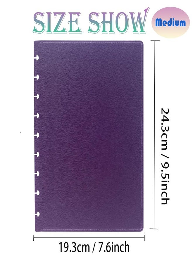 أغطية جلدية صناعية متوسطة الحجم من ITSYHPRO (زوج واحد) متوافقة مع دفاتر Circa Arc TUL و Happy Planner (بنفسجي، متوسط) - Image 2