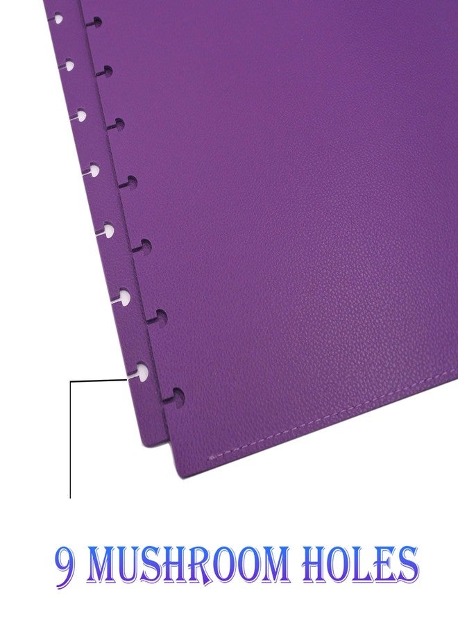 أغطية جلدية صناعية متوسطة الحجم من ITSYHPRO (زوج واحد) متوافقة مع دفاتر Circa Arc TUL و Happy Planner (بنفسجي، متوسط) - Image 4