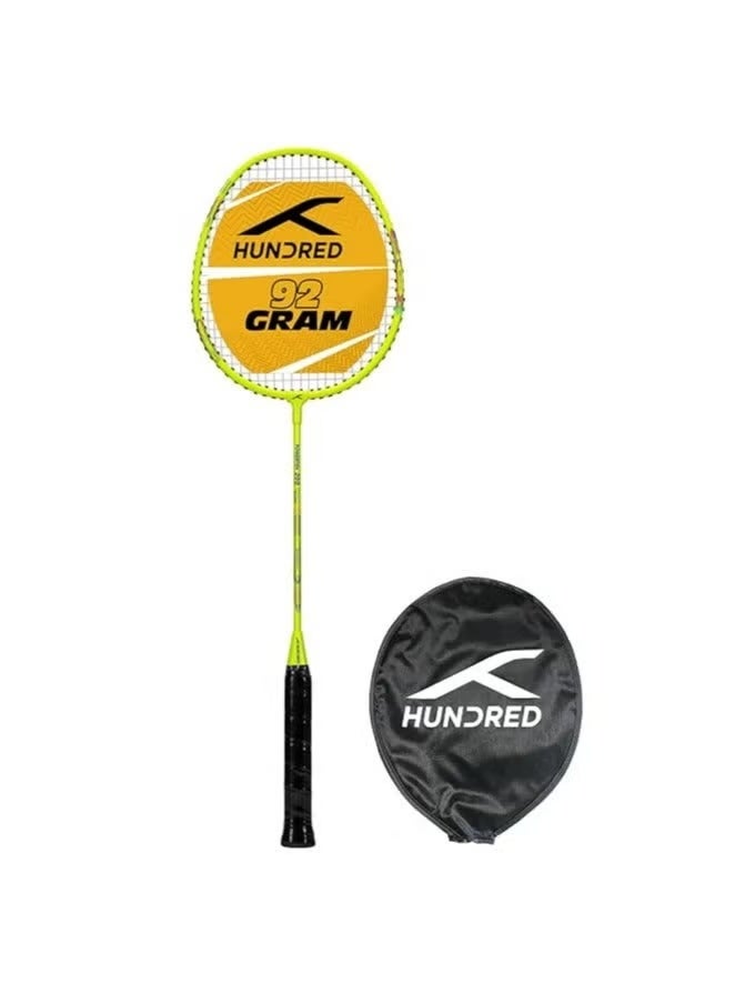 HUNDRED Powertek 200 PRO Badminton Racquet with Head Cover | Aluminium Frame | Strung | Weight: 92g | Grip Size: G5 | For Intermediate Players | Max String Tension: 18–20 lbs - Image 1
