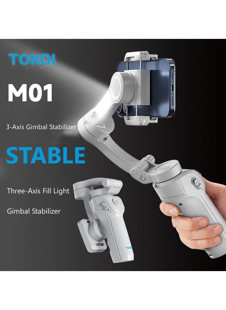 3-Axis Smartphone Stabilizer, AI Smart Tracking, Powerful Motor, 8 Stabilization Modes, Large Capacity Battery, Long Battery Life, Adjustable Fill Light, With Tripod, Video Stabilizer For YouTube an - Image 3