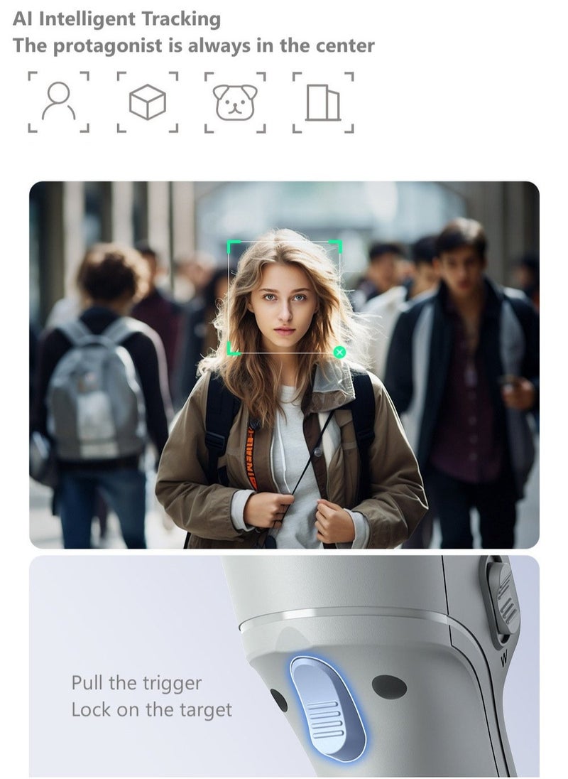 3-Axis Smartphone Stabilizer, AI Smart Tracking, Powerful Motor, 8 Stabilization Modes, Large Capacity Battery, Long Battery Life, Adjustable Fill Light, With Tripod, Video Stabilizer For YouTube an - Image 5