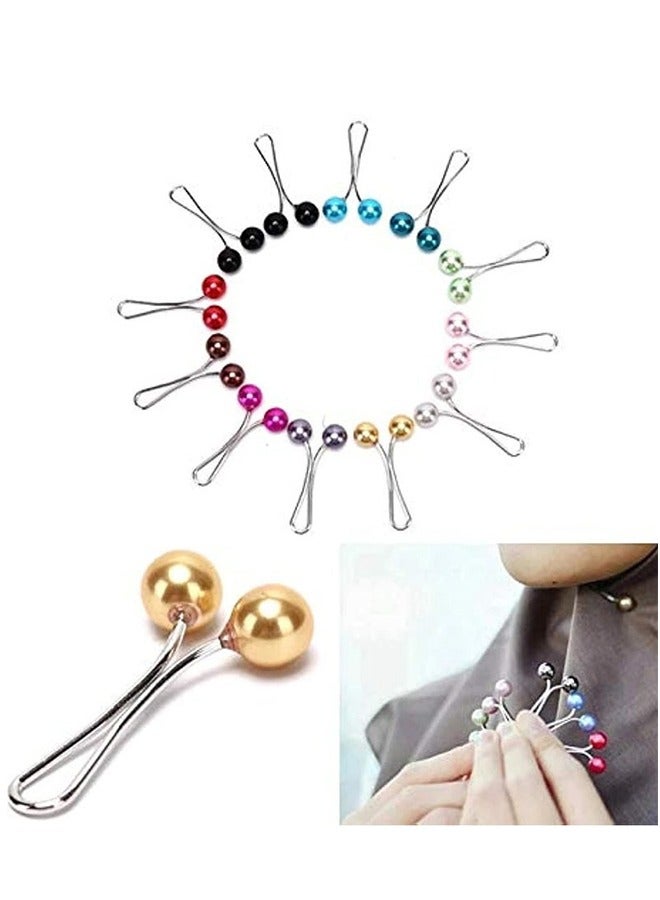 12pcs Fitted Muslim Hijab Clip Pin Simulation Pearl Women Girls Scarf Shawl Brooch Clip Hijab Button - Image 1
