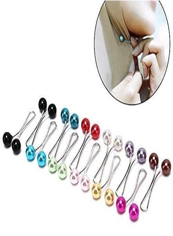 12pcs Fitted Muslim Hijab Clip Pin Simulation Pearl Women Girls Scarf Shawl Brooch Clip Hijab Button - Image 3