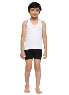 BYC BOY'S COTTON VEST (PACK OF 3) - WHITE  - Image 2