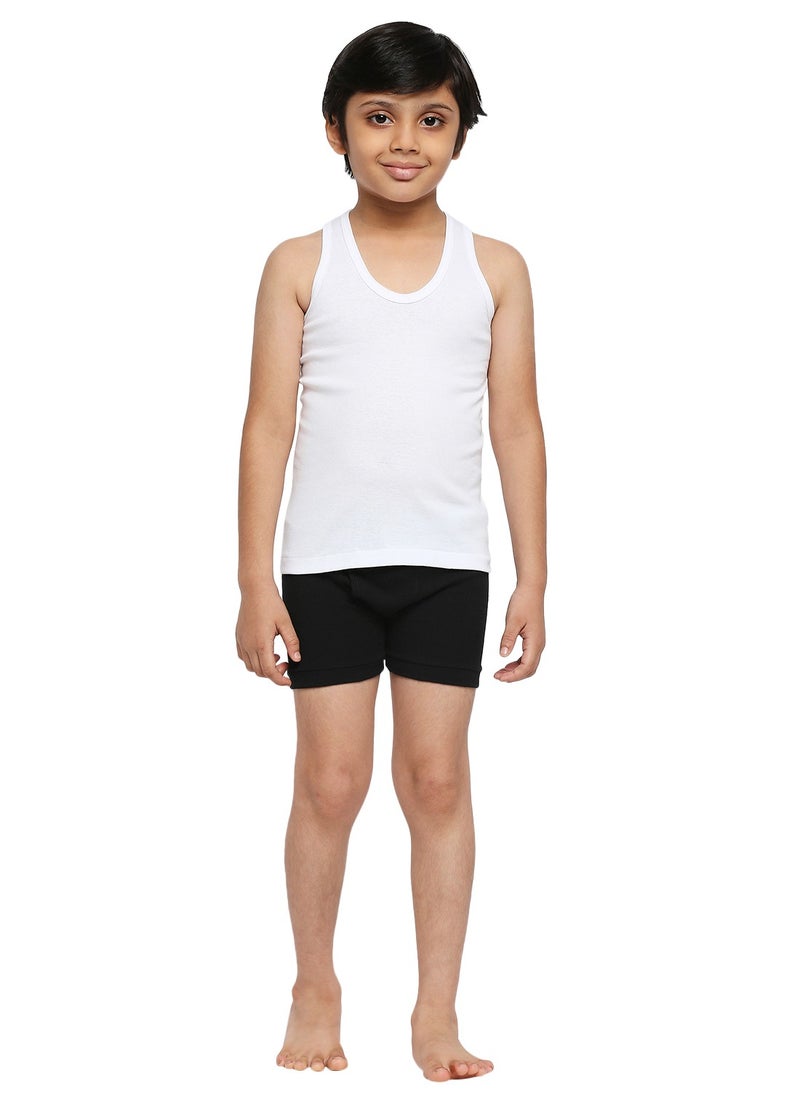 BYC BOY'S COTTON VEST (PACK OF 3) - WHITE  - Image 2