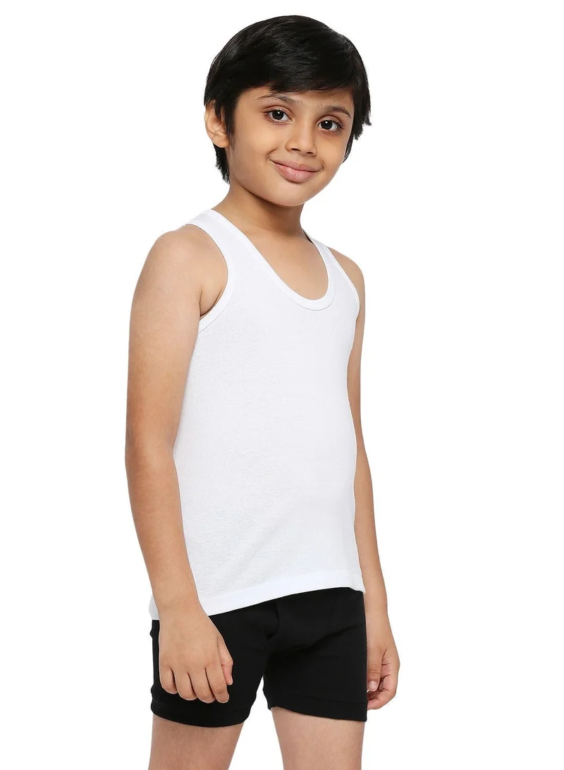 BYC BOY'S COTTON VEST (PACK OF 3) - WHITE