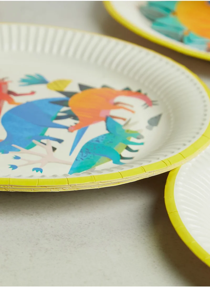 Talking Tables Set Of 8 Dinosaur Plate 23Cm