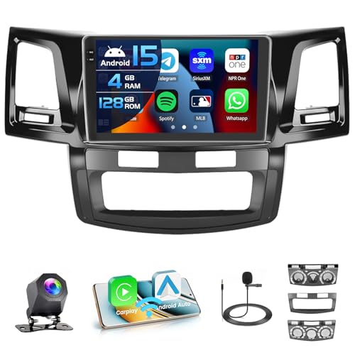 Inefala 4G 128G for Toyota Fortuner Hilux 2005-2014 Radio CarPlay 9" Incell Touchscreen Car Stereo Android 15 Android Auto Bluetooth 5.0 GPS WiFi 15UI Backup Camera - Image 1