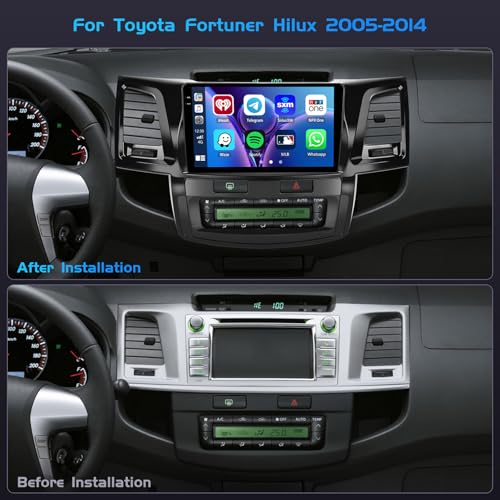 Inefala 4G 128G for Toyota Fortuner Hilux 2005-2014 Radio CarPlay 9" Incell Touchscreen Car Stereo Android 15 Android Auto Bluetooth 5.0 GPS WiFi 15UI Backup Camera - Image 2