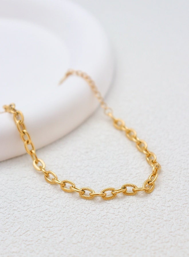 Luxury 18K Gold Plated Dainty Chain Link Bracelet for Women, Simple Adjustable Stainless Steel Bracelet for Stacking, Hypoallergenic Tarnish Resistant Gift for Valentine's Day Ramadan - Image 2