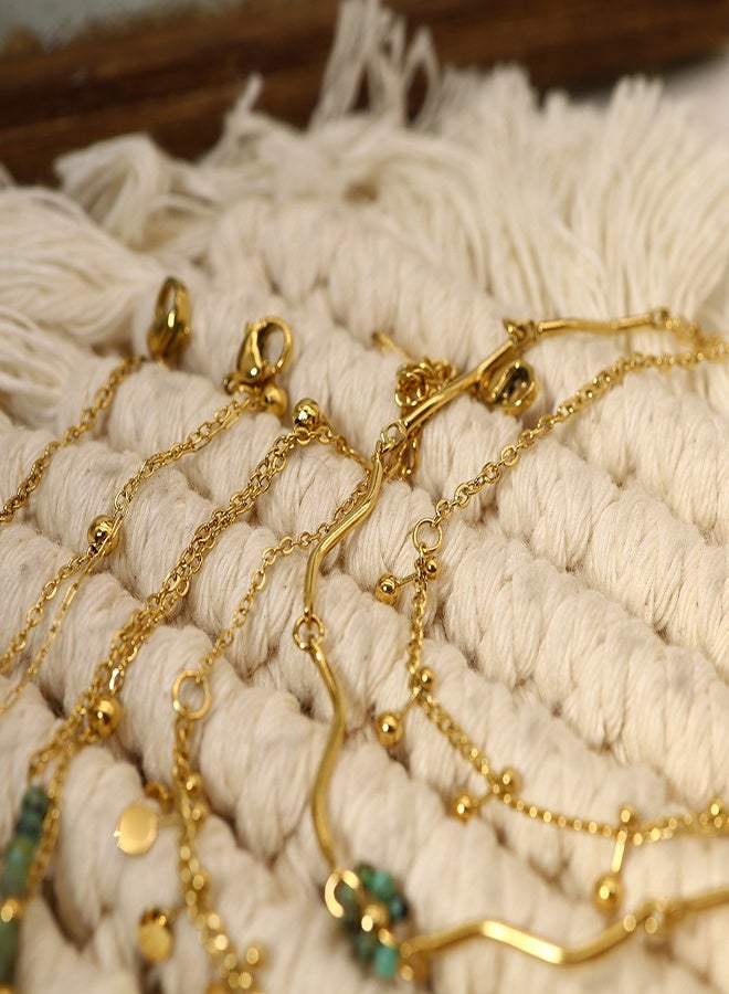 Luxury 18K Gold Plated Dainty Chain Link Bracelet for Women, Simple Adjustable Stainless Steel Bracelet for Stacking, Hypoallergenic Tarnish Resistant Gift for Valentine's Day Ramadan - Image 4