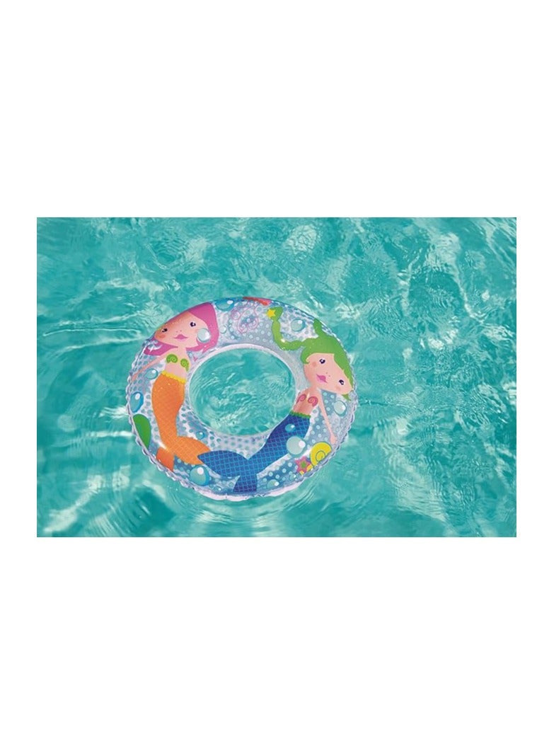 بست واي حلقة سباحة قابلة للنفخ بطبعة حورية البحر - عوامة سباحة ممتعة وملونة للأطفال، مثالية للعب في الماء والسباحة - Image 4