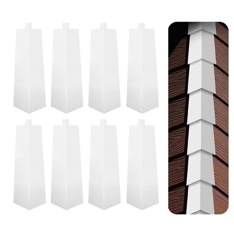 8Pcs Aluminum Siding Corners with Metal Nails Trim Outside Corner Caps for Mobile Home House Exterior - Image 3