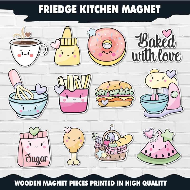 Fridge Magnet, Refrigerator Magnet, Magnetic Fridge Decor, Decorative Magnets, Strong Magnet, Magnetic Stickers, Fridge Magnet Set, Cute Refrigerator Magnets, Funny Magnets 12 Pieces - Image 2