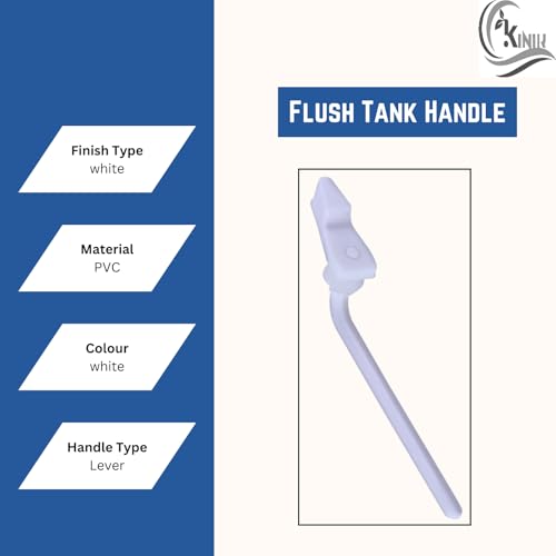 KINIK Plastic Toilet Flush Tank Lever Handle | Flat Lever Style with White Finish | Durable Flush Handle for Cistern Tank Replacement - Image 5