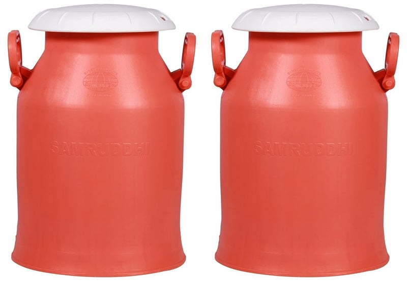 AADB International AADB Plastic Samruddhi 20L Plastic Milk Can Set 2 Sturdy Brown Cans with Easy Pour Spout Lightweight Unbreakable Durable Ideal for Home Dairy Commercial Use  - Image 2