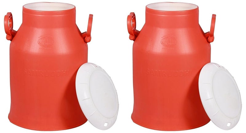 AADB International AADB Plastic Samruddhi 20L Plastic Milk Can Set 2 Sturdy Brown Cans with Easy Pour Spout Lightweight Unbreakable Durable Ideal for Home Dairy Commercial Use  - Image 3